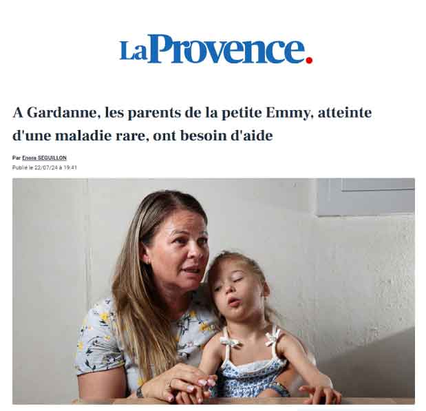 A Gardanne, les parents de la petite Emmy, atteinte d'une maladie rare, ont besoin d'aide