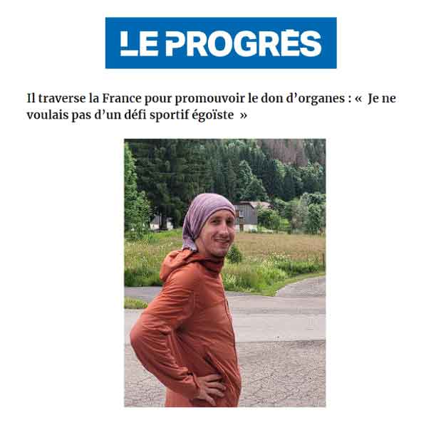 Il traverse la France pour promouvoir le don d’organes : « Je ne voulais pas d’un défi sportif égoïste »